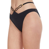 Gottex Black Pearl Low Rise Hardwear Hipster Bikini Brief