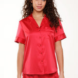 Lingadore Short Satin PJ Set in Cerise