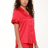 Lingadore Short Satin PJ Set in Cerise