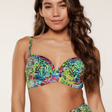 Lingadore Tropical Flower Print Moulded Bikini Top