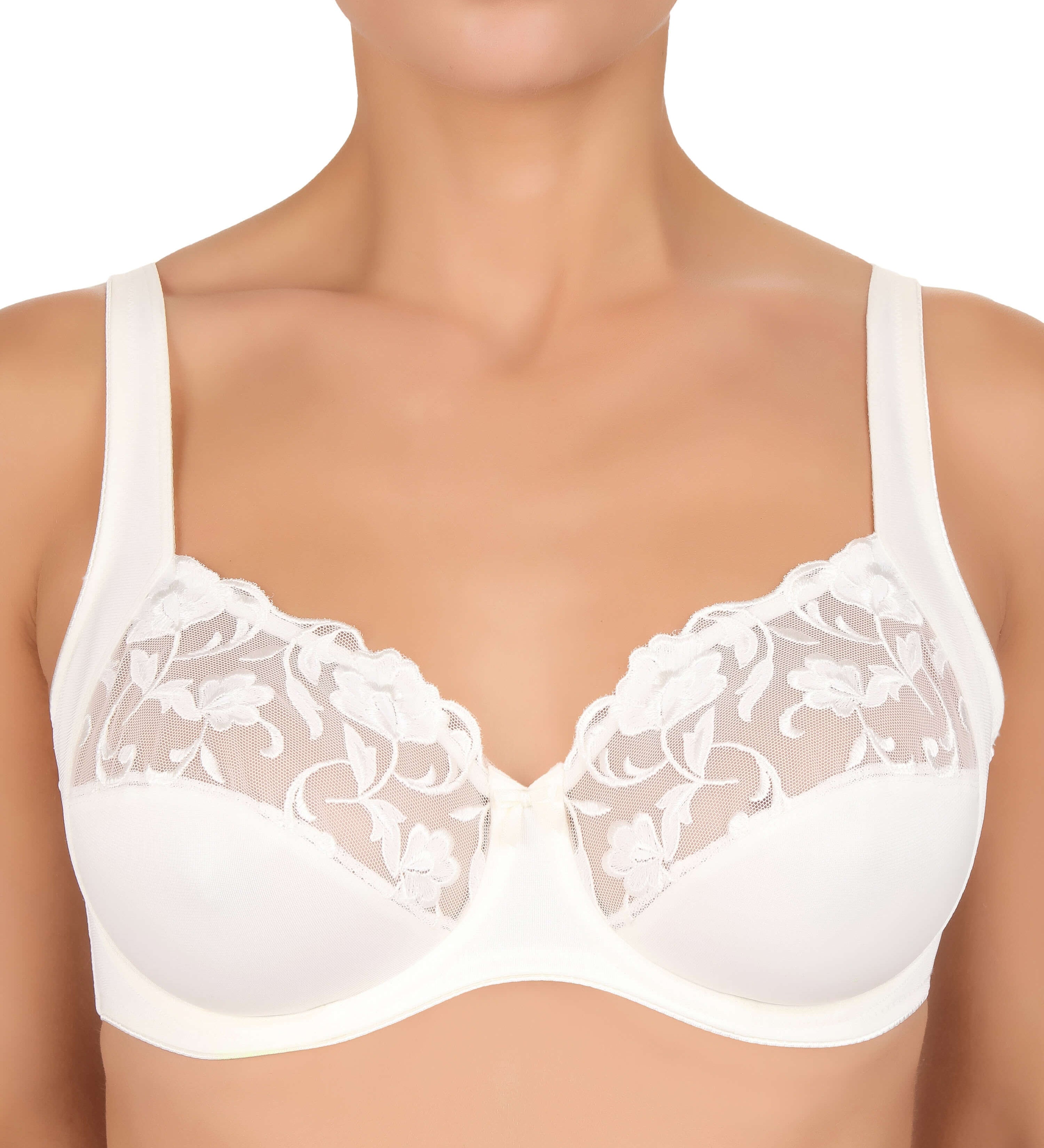 Felina Moments Underwired, Full Cup Bra - Vanilla & White