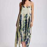 Iconique Gemma Strappy Maxi Dress (Cream/Green)