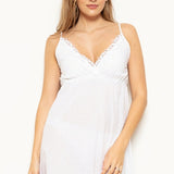 Cottonreal Love-X Longline Cotton Voile Swiss Dot Spaghetti Strap Nightdress