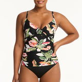 Sea Level Sundown Twist Front Tankini