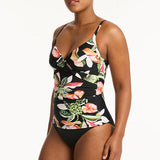 Sea Level Sundown Twist Front Tankini