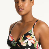 Sea Level Sundown Twist Front Tankini