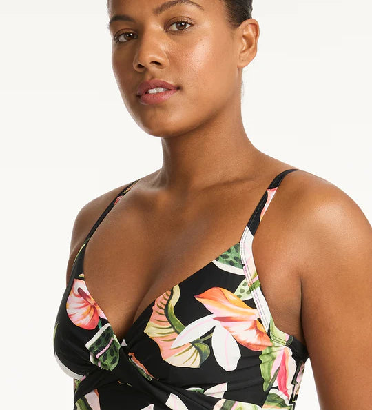 Sea Level Sundown Twist Front Tankini