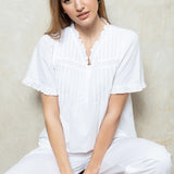 Cottonreal Viva Ruffle Pleated Short Sleeve PJ Set