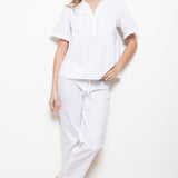 Cottonreal Viva Ruffle Pleated Short Sleeve PJ Set