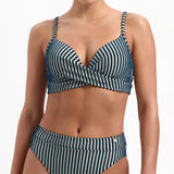 Beachlife Knitted Stripe Twist Bikini Top