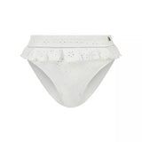 Beachlife White Embroidery High Waist Bikini Bottom