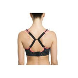 Pure Lime Padded Athletic Sports Bra Black with Dots